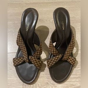 Louis Vuitton pony hair mule sandals
